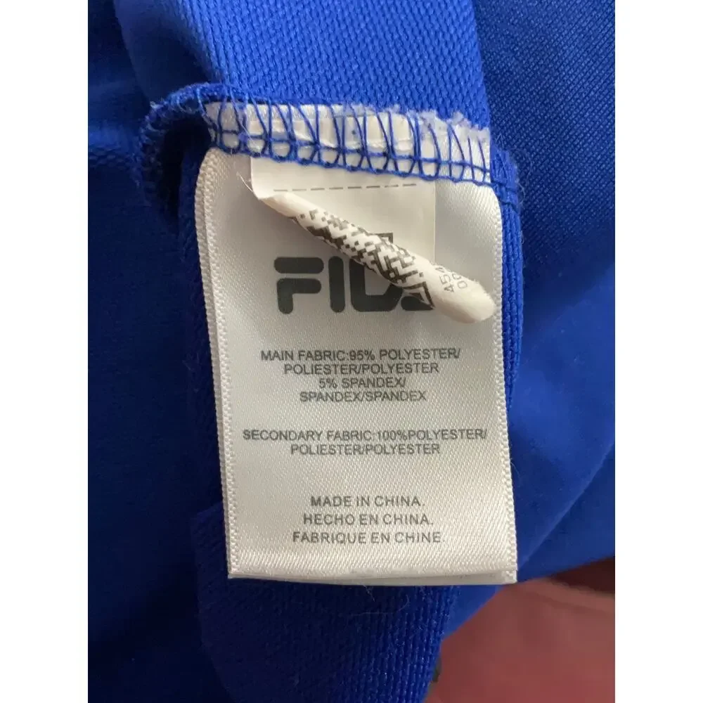 FILA Athletic Performance 1/4 Zip Long Sleeve Dri-Fit Jacket L Blue Activewear